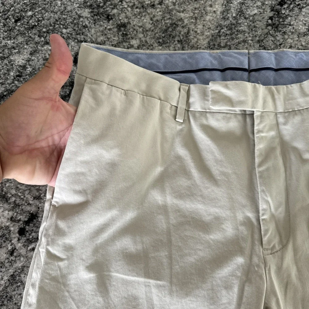 Polo Ralph Lauren Pants Mens 36x30 Cream Tan Chino Flat Front Stretch Slim Fit